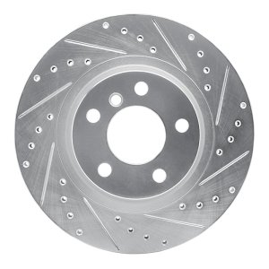 BMW X3 Brake Rotor (1) - Rear Right - R1 Concepts - Drilled & Slotted - Silver - `11-`18